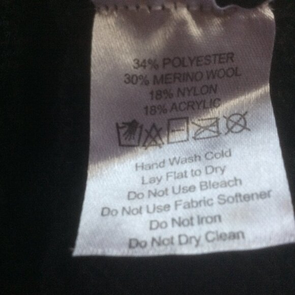 Neve Black Textured Nordic Wool Blend Mock Neck Alpine Pullover Sweater Size XL - Picture 5 of 6